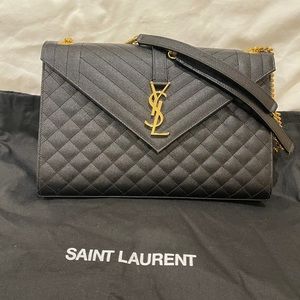 Yves Saint Laurent  YSL Black Large Envelope Bag